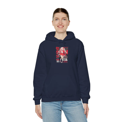 Anime Girl Graphic Hoodie — Red Retro Japanese Manga Design