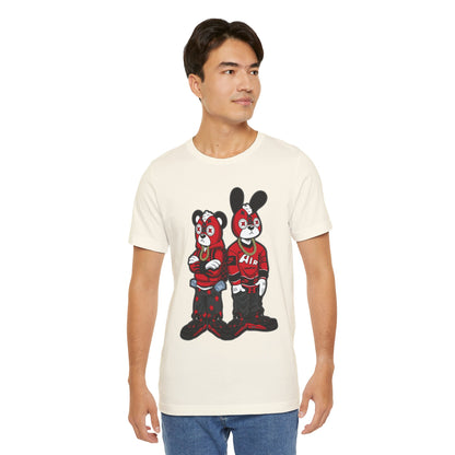Streetwear Cartoon Bear & Bunny Tee — Hip Hop Graphic T-Shirt