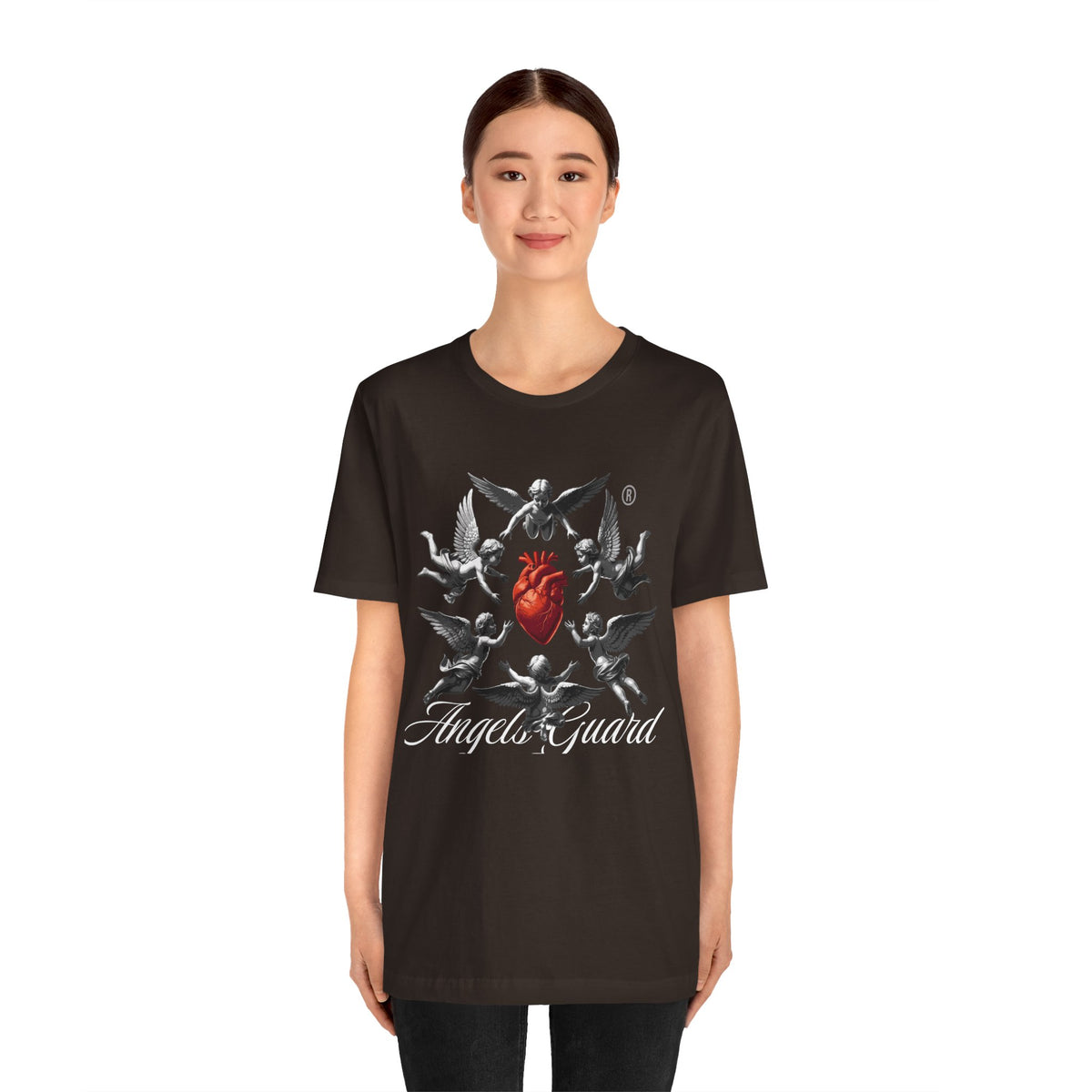 Angel Guard T‑Shirt — Sacred Heart & Cherub Graphic Tee