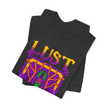 Lust Colorful Vibes Graphic Tee — Psychedelic Tarot-Inspired T-Shirt