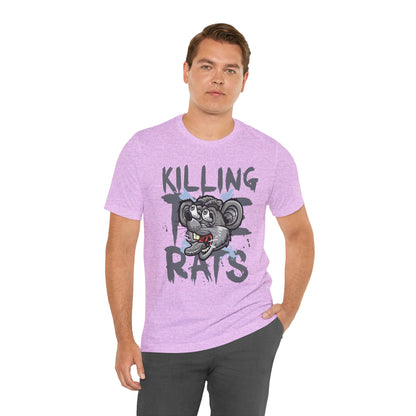 Killing Rats Graphic Tee – Edgy Cartoon Rat Skull Streetwear