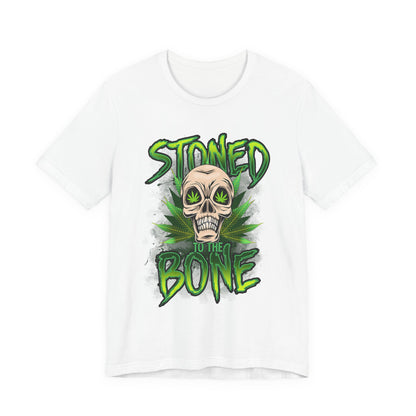 Stoned to the Bone Skull Tee — Cannabis Leaf Graphic T-Shirt