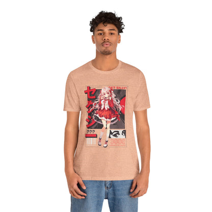 Anime Girl Graphic Tee — "Get Silly!" Red Harajuku Style T-Shirt