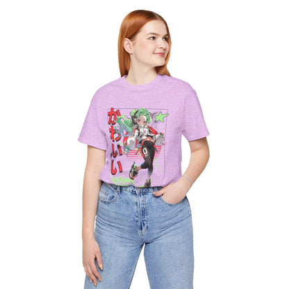 Anime Dreams Kawaii Tee — Neon Retro Anime Girl Graphic T-Shirt