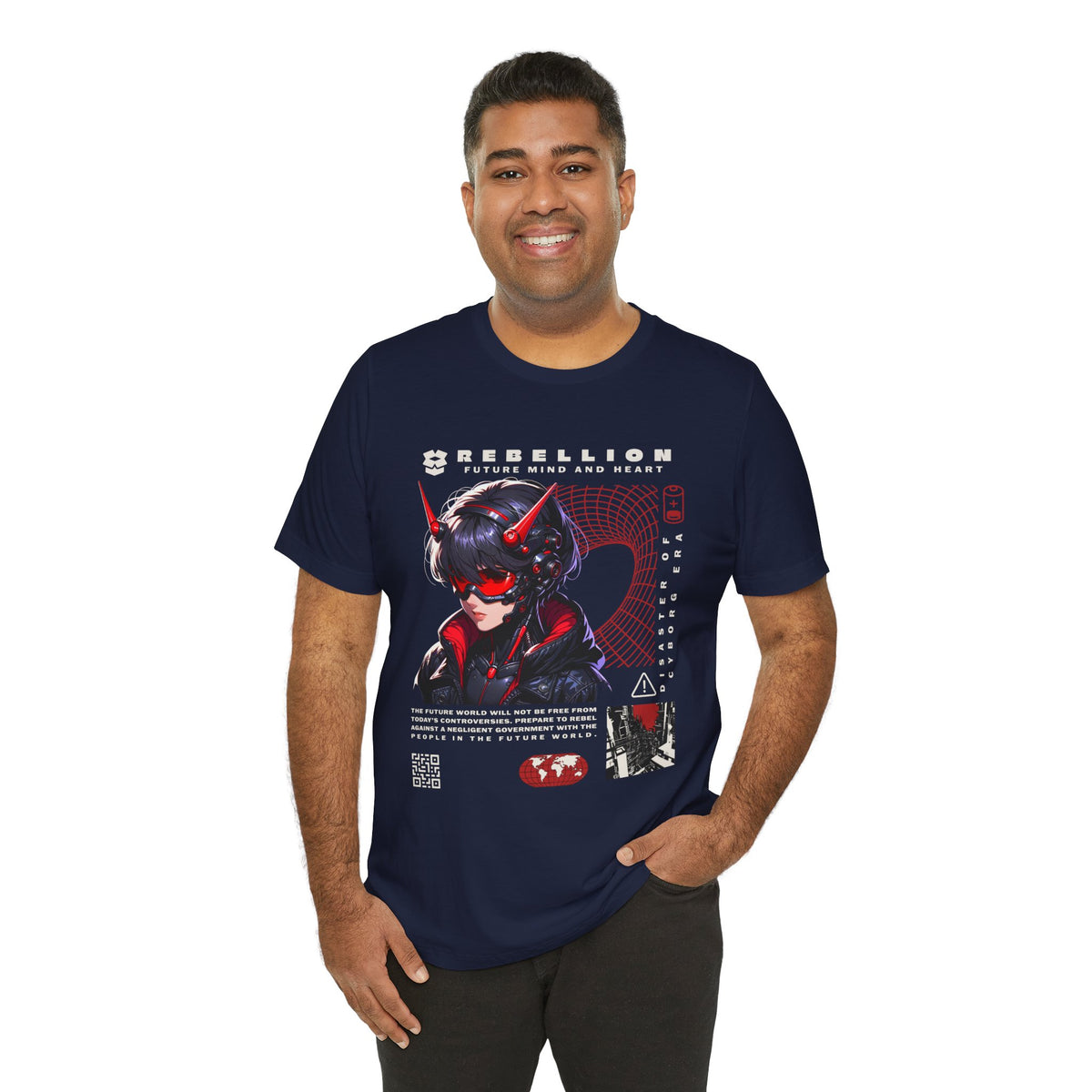 Anime Devil Girl Graphic Tee — "Rebellion" Cyberpunk Streetwear