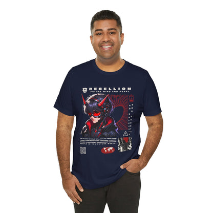 Anime Devil Girl Graphic Tee — "Rebellion" Cyberpunk Streetwear