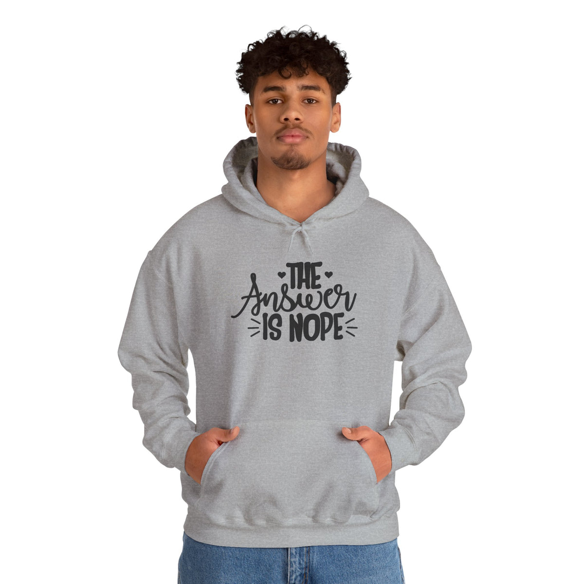 Hoodie — The Answer Is Nope Graphic Pullover