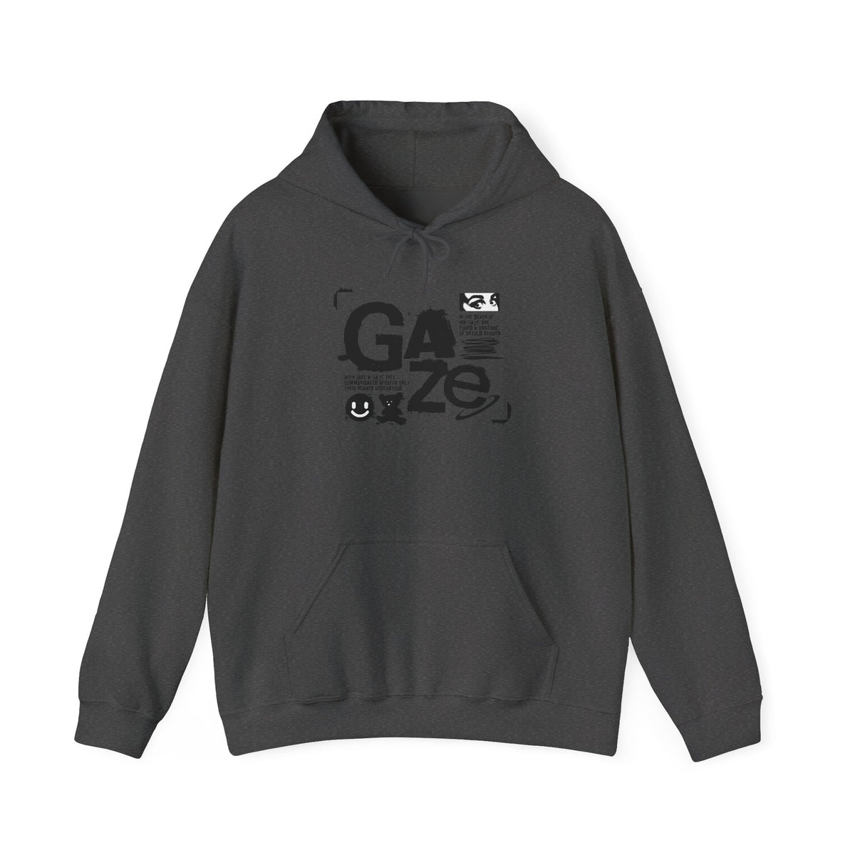 Gaze Graphic Hoodie — Distressed Text Urban Streetwear
