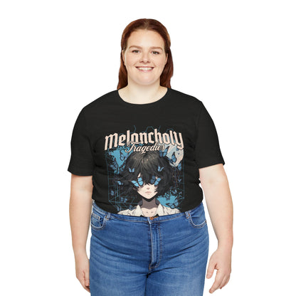 Melancholy Tragedia Anime Tee — Blue Butterflies Graphic T-Shirt
