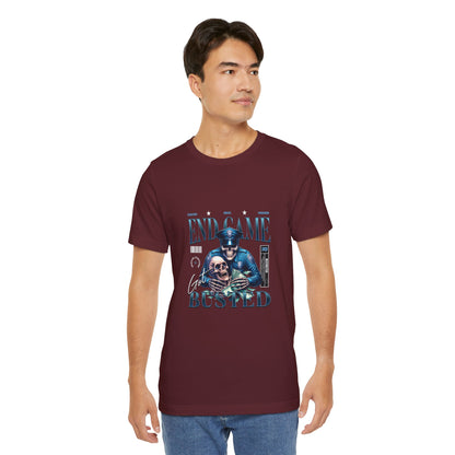 Endgame Got Busted Tee — Police Skull Graphic T-Shirt