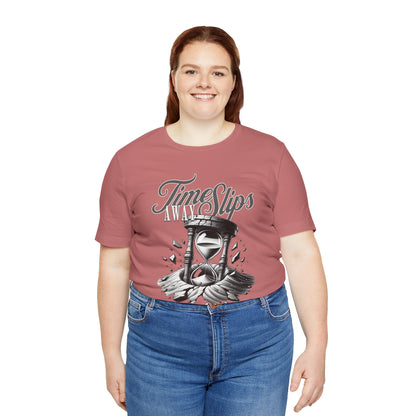 Time Slips Hourglass T‑Shirt — Vintage Black & White Graphic Tee