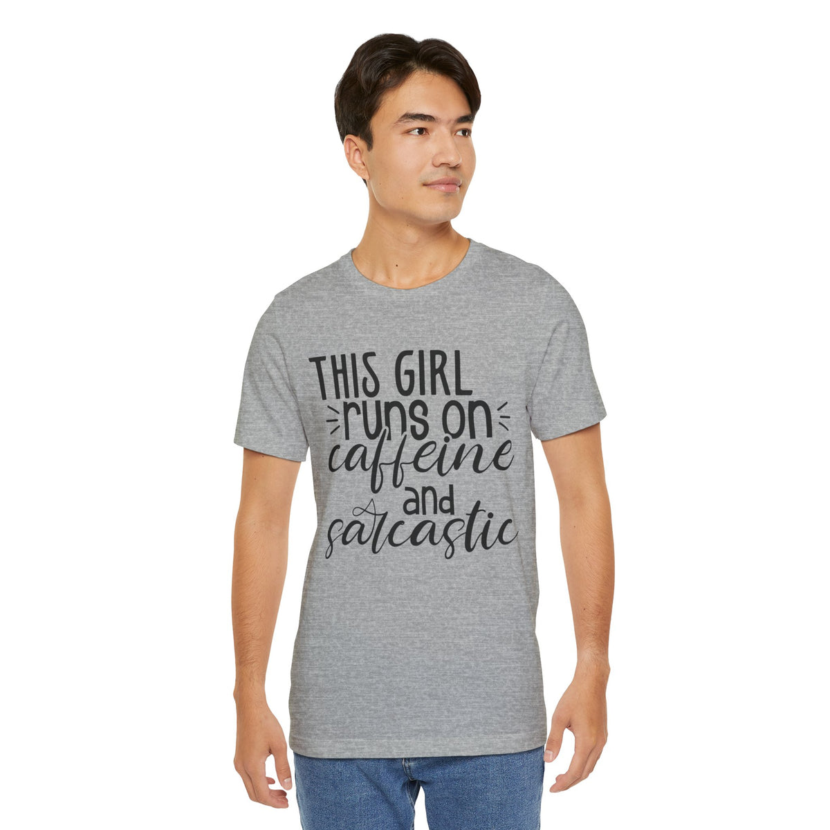 Funny Women’s Tee — "This Girl Runs on Caffeine and Sarcastic"