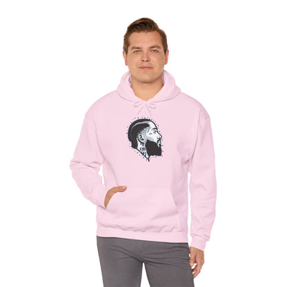 Portrait Graphic NIPSEY – Side Profile Ink Illustration Hooded