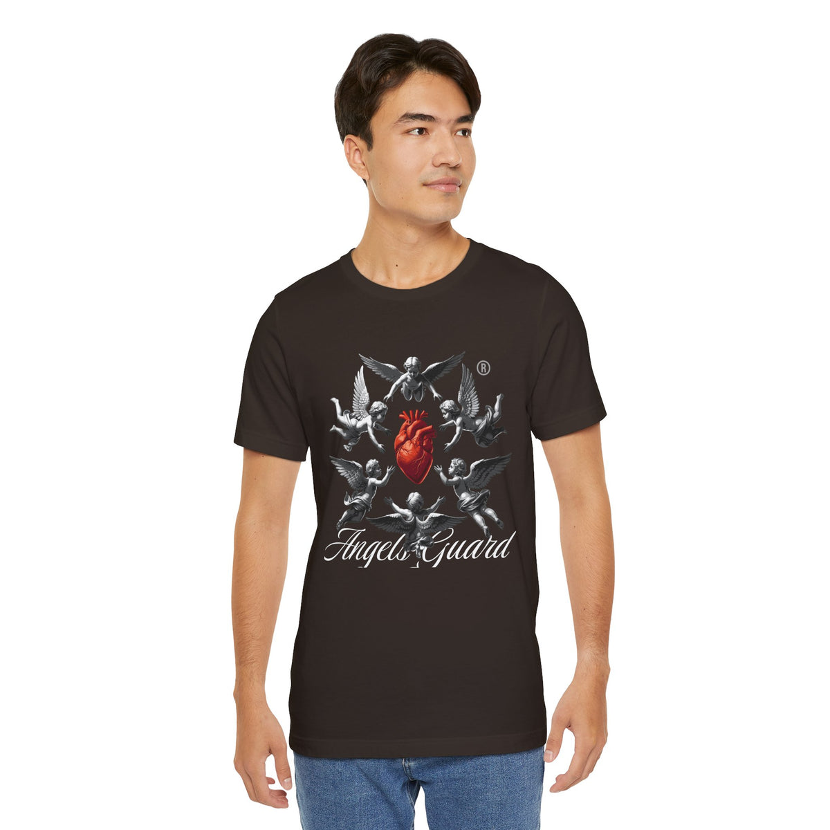 Angel Guard T‑Shirt — Sacred Heart & Cherub Graphic Tee