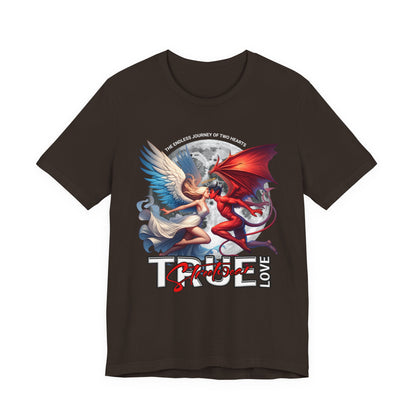 True Love Tee — Angel & Devil Heart Graphic T-Shirt