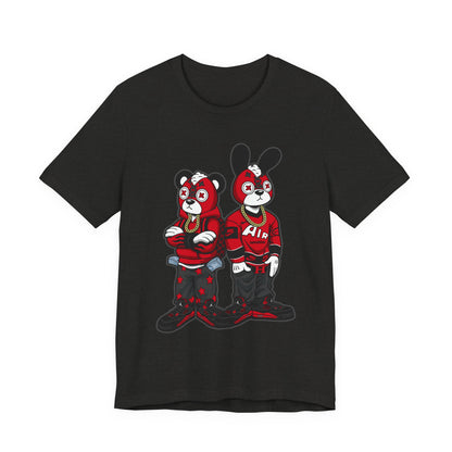 Streetwear Cartoon Bear & Bunny Tee — Hip Hop Graphic T-Shirt