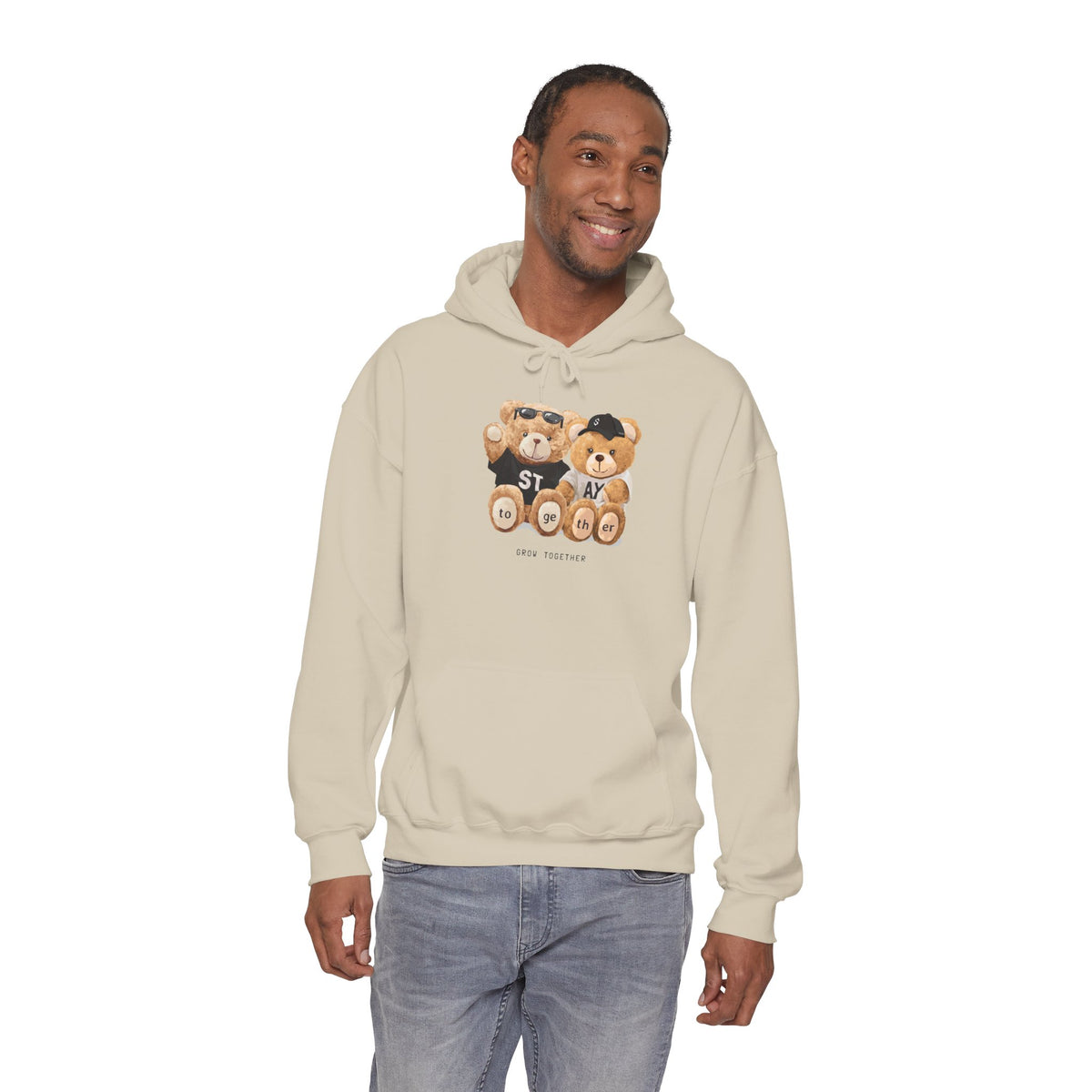 Teddy Bears 'STAY' Hoodie - Cute Couple Bear Graphic Sweatshirt