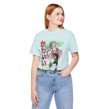Anime Dreams Kawaii Tee — Neon Retro Anime Girl Graphic T-Shirt