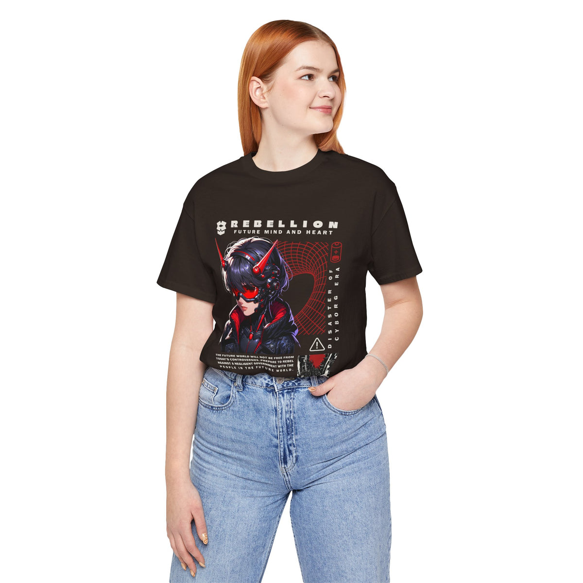 Anime Devil Girl Graphic Tee — "Rebellion" Cyberpunk Streetwear