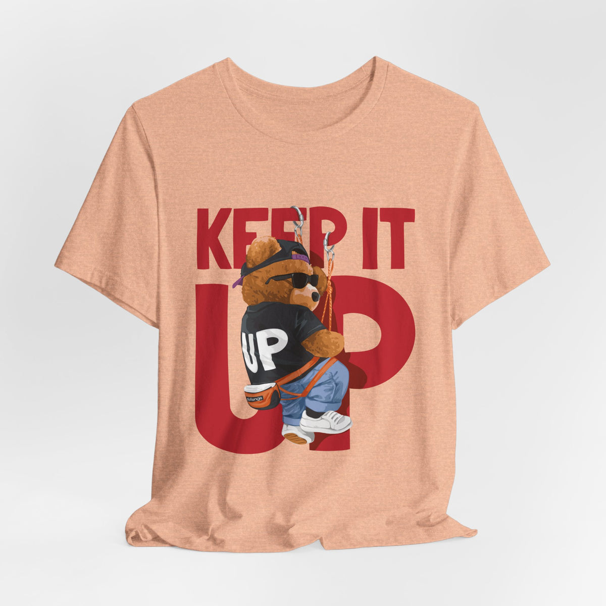 Keep It Up Bear Graphic Tee — Retro Streetwear Teddy T-Shirt