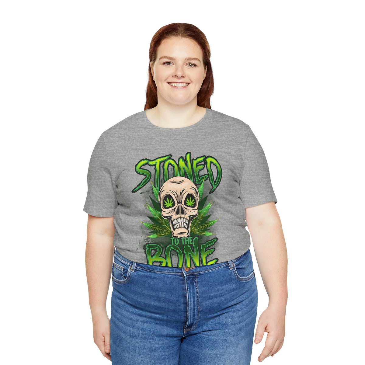 Stoned to the Bone Skull Tee — Cannabis Leaf Graphic T-Shirt