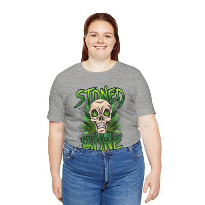 Stoned to the Bone Skull Tee — Cannabis Leaf Graphic T-Shirt