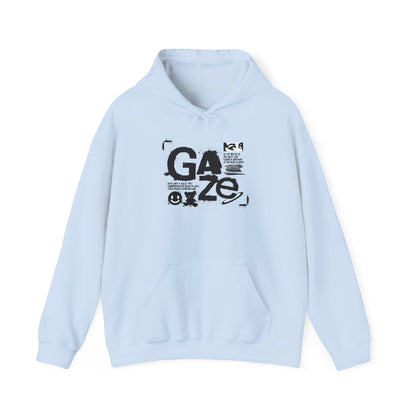 Gaze Graphic Hoodie — Distressed Text Urban Streetwear