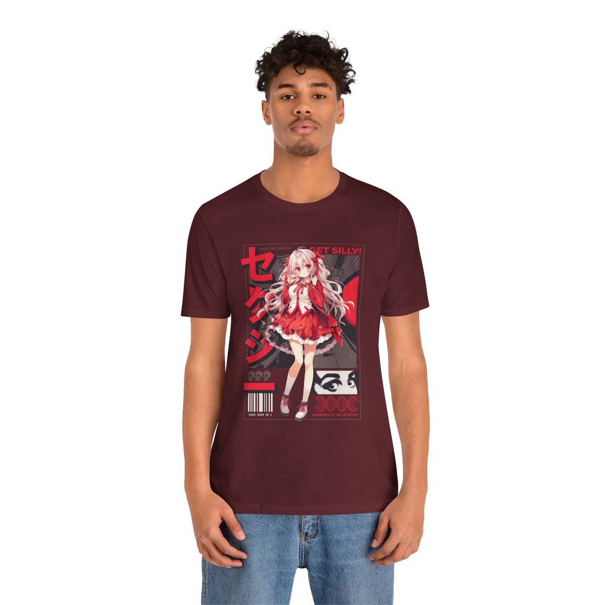 Anime Girl Graphic Tee — "Get Silly!" Red Harajuku Style T-Shirt