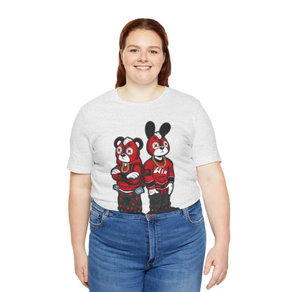 Streetwear Cartoon Bear & Bunny Tee — Hip Hop Graphic T-Shirt