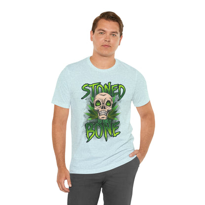 Stoned to the Bone Skull Tee — Cannabis Leaf Graphic T-Shirt
