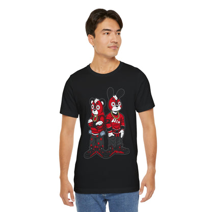 Streetwear Cartoon Bear & Bunny Tee — Hip Hop Graphic T-Shirt