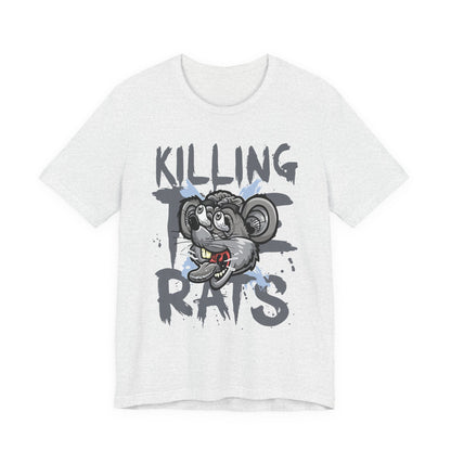 Killing Rats Graphic Tee – Edgy Cartoon Rat Skull Streetwear