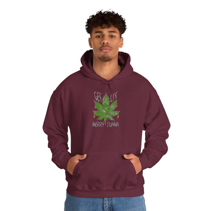 Cannabis Leaf Hoodie - "Get High" Retro Green Graphic Pullover