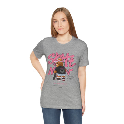 Skate Mom Bear Tee — Cute Pink Skateboard Graphic T-Shirt