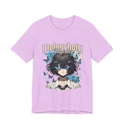 Melancholy Tragedia Anime Tee — Blue Butterflies Graphic T-Shirt