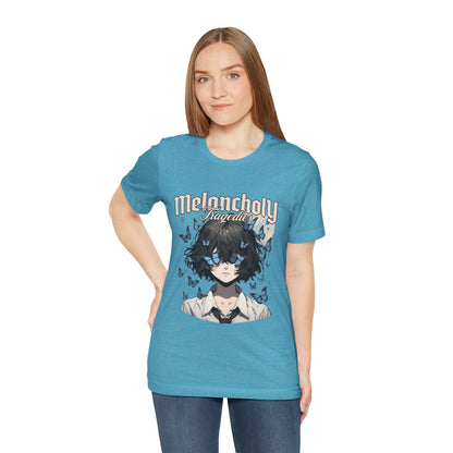 Melancholy Tragedia Anime Tee — Blue Butterflies Graphic T-Shirt