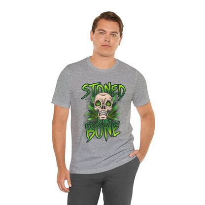 Stoned to the Bone Skull Tee — Cannabis Leaf Graphic T-Shirt