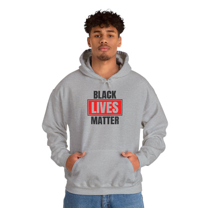 Black Lives Matter Hoodie — Bold Red Box Graphic Protest Sweatshirt