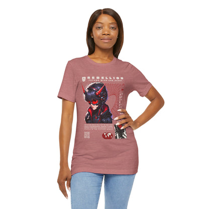 Anime Devil Girl Graphic Tee — "Rebellion" Cyberpunk Streetwear