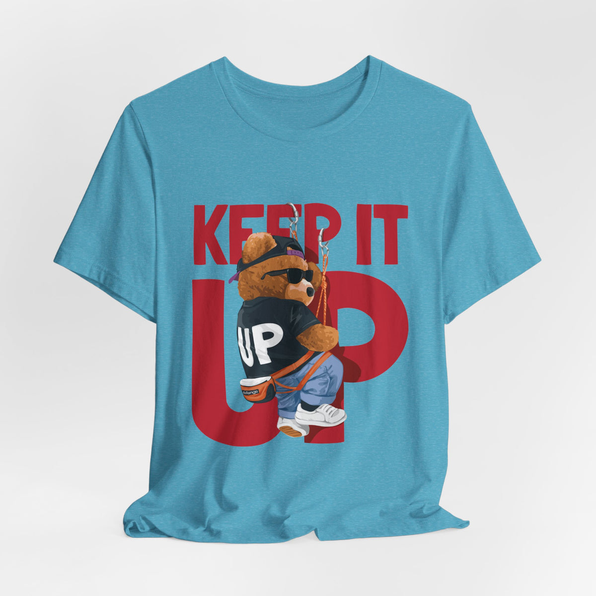 Keep It Up Bear Graphic Tee — Retro Streetwear Teddy T-Shirt