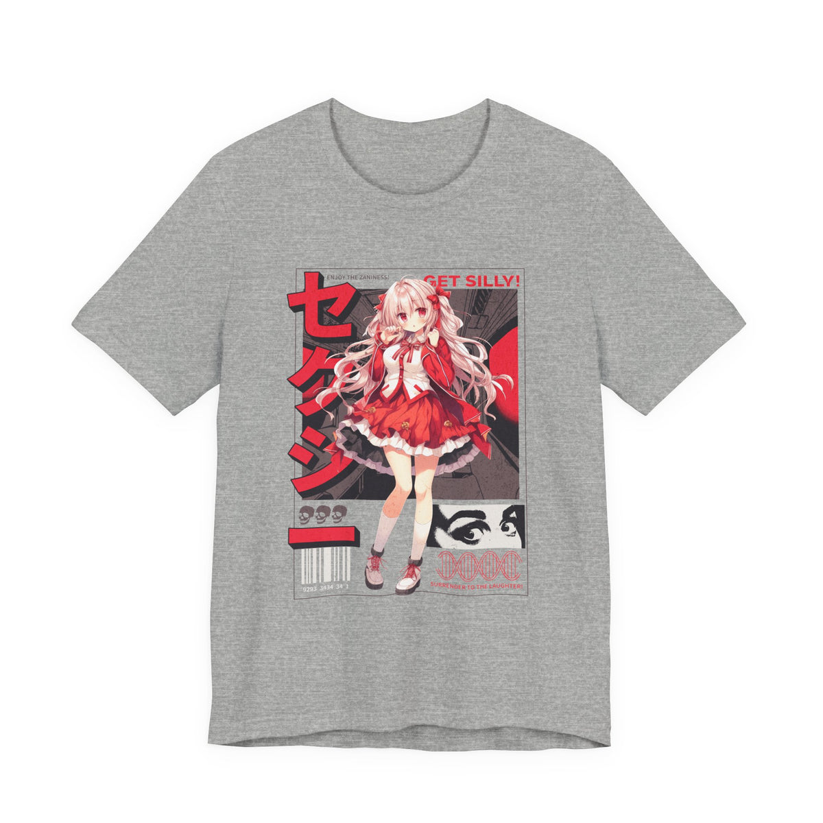 Anime Girl Graphic Tee — "Get Silly!" Red Harajuku Style T-Shirt