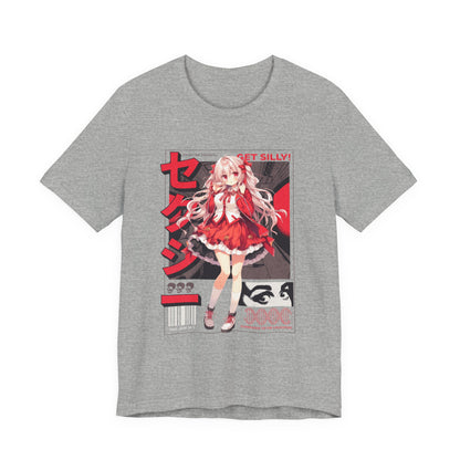 Anime Girl Graphic Tee — "Get Silly!" Red Harajuku Style T-Shirt