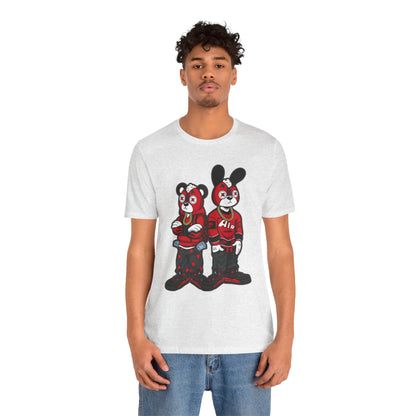 Streetwear Cartoon Bear & Bunny Tee — Hip Hop Graphic T-Shirt
