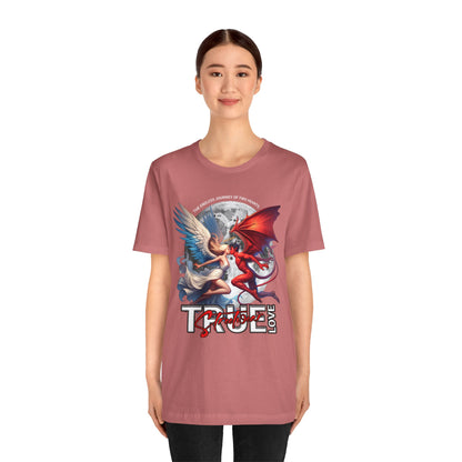 True Love Tee — Angel & Devil Heart Graphic T-Shirt