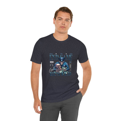 Endgame Got Busted Tee — Police Skull Graphic T-Shirt