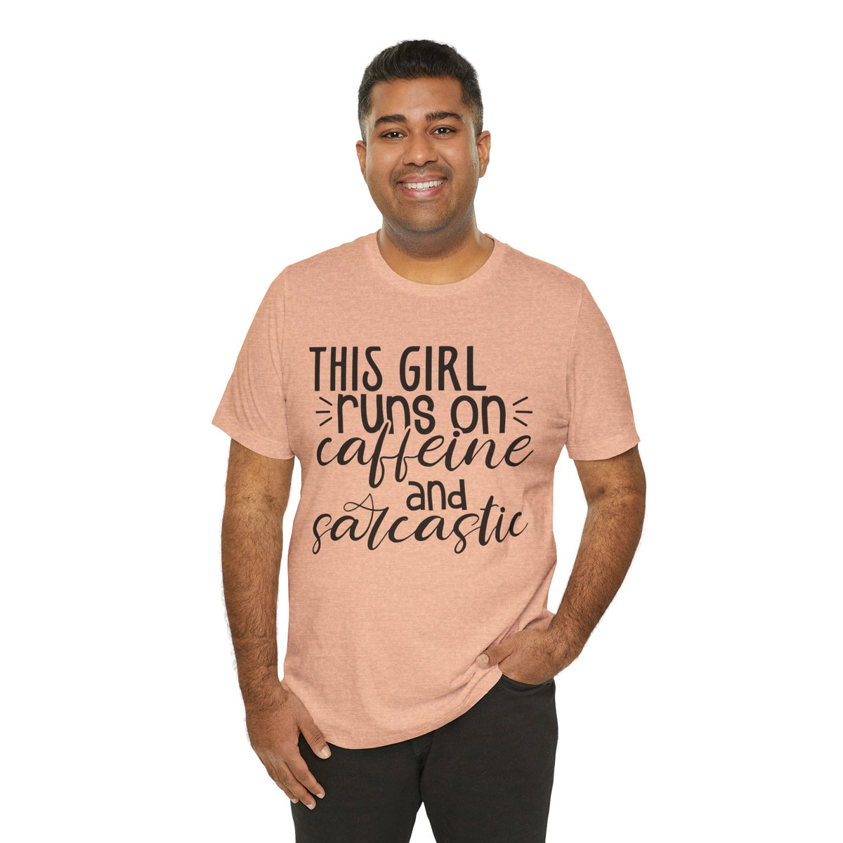 Funny Women’s Tee — "This Girl Runs on Caffeine and Sarcastic"