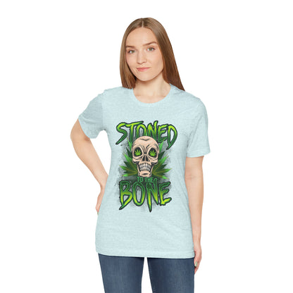 Stoned to the Bone Skull Tee — Cannabis Leaf Graphic T-Shirt