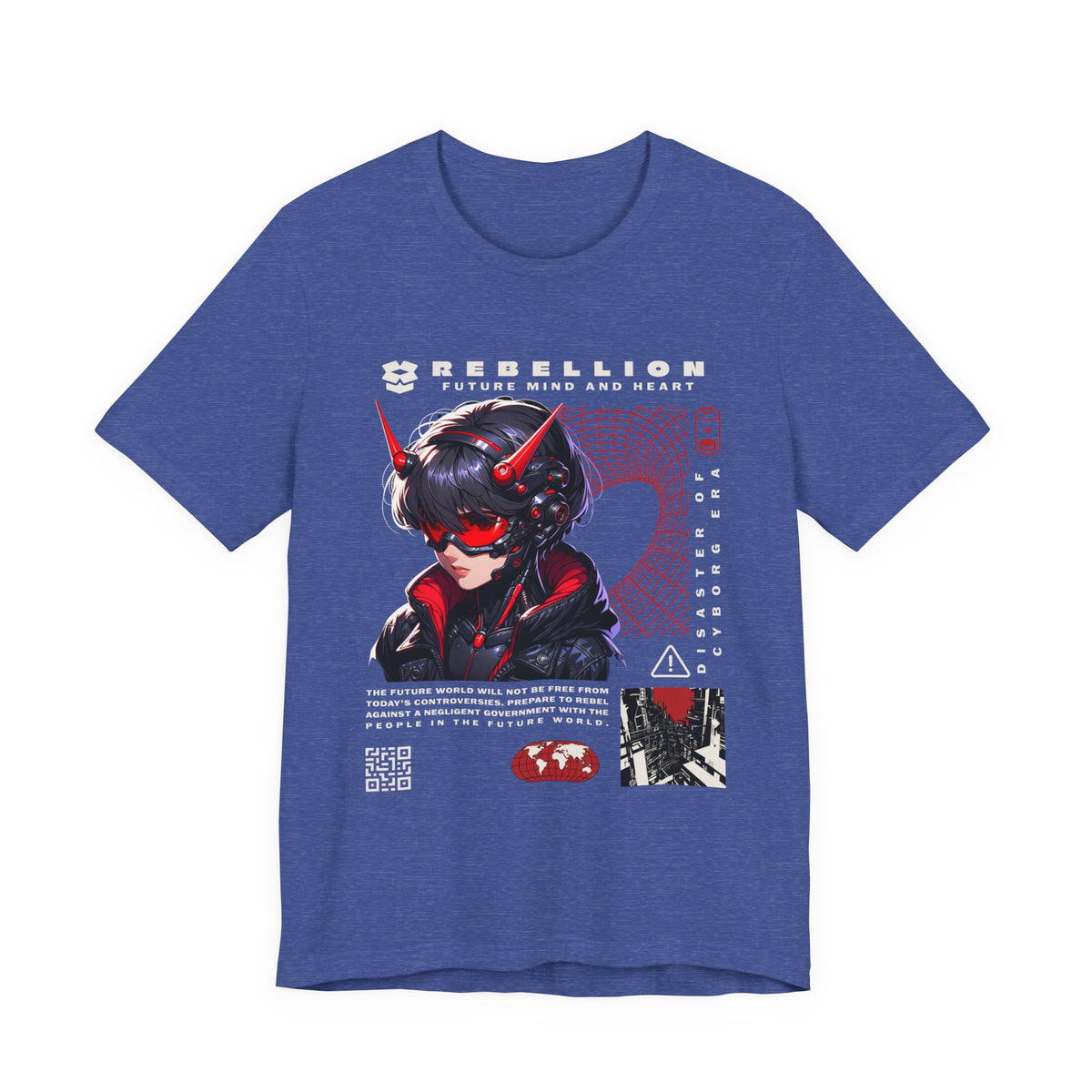 Anime Devil Girl Graphic Tee — "Rebellion" Cyberpunk Streetwear