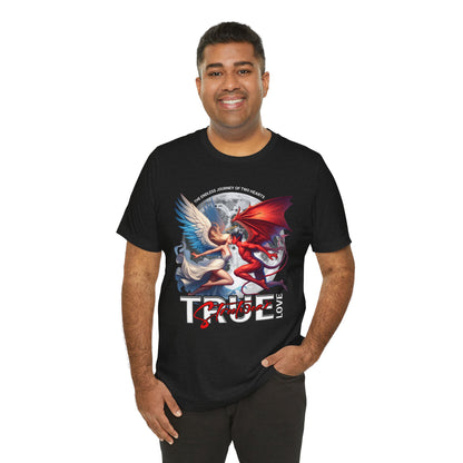 True Love Tee — Angel & Devil Heart Graphic T-Shirt