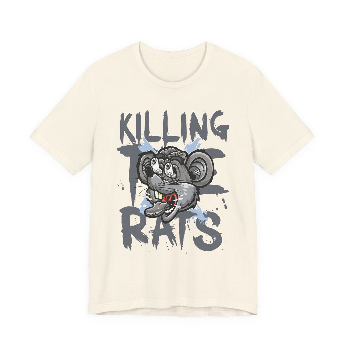Killing Rats Graphic Tee – Edgy Cartoon Rat Skull Streetwear